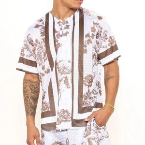 FASHION NOVA MEN Pleasure Mesh Baseball Jersey, Size XL, NwT